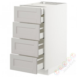 ⭐METOD / MAXIMERA⭐Бывший 4 пт/2n/3śr шу, белый/Lerhyttan светло-серый, 40x60 cm⭐ИКЕА-89274317