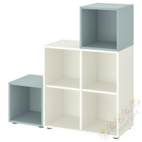 ⭐EKET⭐Комбинация шкафов с ножками, белый/jasny серо-голубой, 105x35x107 cm⭐ИКЕА-99521746