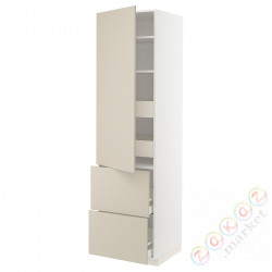 ⭐METOD / MAXIMERA⭐H пополам/4 шу/Drz/2 fr, белый/Havstorp бежевый, 60x60x220 cm⭐ИКЕА-09426758