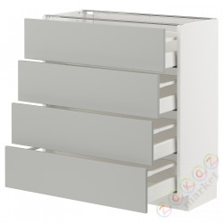 ⭐METOD / MAXIMERA⭐Sза st 4fr/4шу, белый/Havstorp светло-серый, 80x37 cm⭐ИКЕА-19538227
