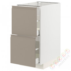 ⭐METOD / MAXIMERA⭐Sсstj 2fr/2в шу, белый/Upplöv матciemnoбежевый, 40x60 cm⭐ИКЕА-69492321