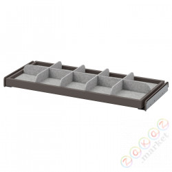 ⭐KOMPLEMENT⭐Выдвижная полка с перегородкой, темно-серый/светло-серый, 75x35 cm⭐ИКЕА-09436984