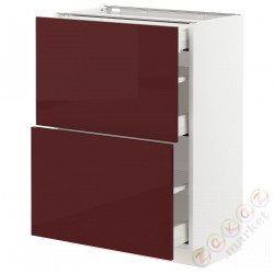 ⭐METOD / MAXIMERA⭐Sсstj 2fr/3шу, белый Kallarp/темно-красно-коричневый блеск, 60x37 cm⭐ИКЕА-19327625