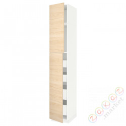 ⭐METOD / MAXIMERA⭐Шкаф, высота 2дверь/4лопата, белый/Askersund яркий узор ясеня, 40x60x240 cm⭐ИКЕА-19454939