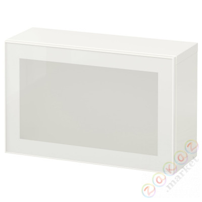 ⭐BESTA⭐Комбинация навесных шкафов, белый/Glassvik белое матовое стекло, 60x22x38 cm⭐ИКЕА-29440862