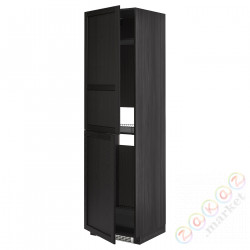 ⭐METOD⭐Шкаф, высокий лед/проживающий, черный/Lerhyttan черный морилка, 60x60x220 cm⭐ИКЕА-39260737