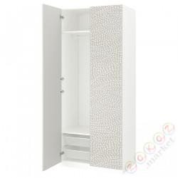 ⭐PAX / MISTUDDEN⭐Комбинация шкафов, белый/Серый шаблон, 100x60x236 cm⭐ИКЕА-59521055