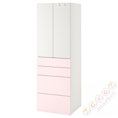 ⭐SMASTAD / PLATSA⭐Гардероб, белый бледно-розовый/с4 ящики, 60x57x181 cm⭐ИКЕА-19430905
