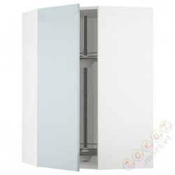 ⭐METOD⭐Шкаф навесной угловой с каруселью, белый/Kallarp jasnoсерый-синий, 68x100 cm⭐ИКЕА-79478999