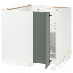 ⭐METOD⭐Тумба угловая с каруселью, белый/Bodarp серо-зеленый, 88x88 cm⭐ИКЕА-49378393