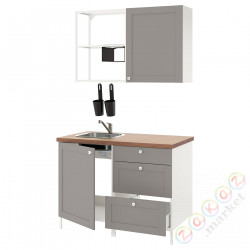 ⭐ENHET⭐Кухня, белый/серая рамка, 123x63.5x222 cm⭐ИКЕА-99485507