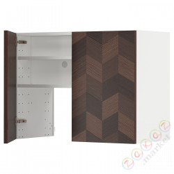 ⭐METOD⭐Шкаф okaнадa сполка/Drzс упражнениями, белый Hasslarp/коричневый шаблон, 80x60 cm⭐ИКЕА-99504389