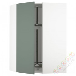 ⭐METOD⭐Шкаф навесной угловой с каруселью, белый/Bodarp серо-зеленый, 68x100 cm⭐ИКЕА-99317726