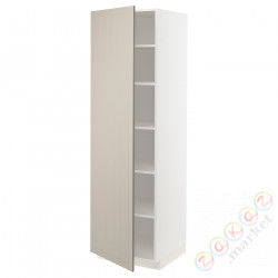 ⭐METOD⭐Высокий шкаф/полки, белый/Stensund бежевый, 60x60x200 cm⭐ИКЕА-49457031