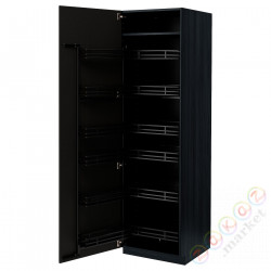 ⭐METOD⭐Высокий шкаф с wysuwaną spiżarką, черный/Кунгсбака антрацит, 60x60x200 cm⭐ИКЕА-89472119