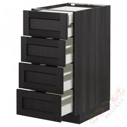 ⭐METOD / MAXIMERA⭐Бывший 4 пт/2n/3śr шу, черный/Lerhyttan черный морилка, 40x60 cm⭐ИКЕА-79260274