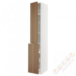 ⭐METOD / MAXIMERA⭐Sза wys 3шу/1d/2половина, белый/Tistorp подражаниеacja коричневыйowego орехa, 40x60x240 cm⭐ИКЕА-19518917