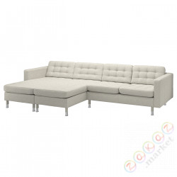 ⭐LANDSKRONA⭐Диван 4 пассажир с шезлонгом, Gunnared бежевый/металл⭐ИКЕА-69554291