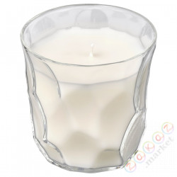 ⭐BASTUA⭐Свеча ароматическая w стаканe, Ревень и бузина/белый, 35 godzina⭐ИКЕА-10542605