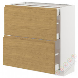 ⭐METOD / MAXIMERA⭐Кабинет stj 2fr/3шу, белый/Voxtorpподражание. дуб, 80x37 cm⭐ИКЕА-99539063