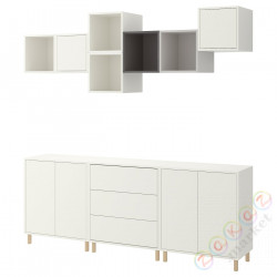 ⭐EKET⭐Комбинация шкафов с ножками, белый/светло-серый/темно-серый, 210x35x210 cm⭐ИКЕА-49386133