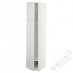 ⭐METOD⭐Высокий шкаф, полки/докторuciany, белый/Ringhult светло-серый, 40x60x200 cm⭐ИКЕА-89459721