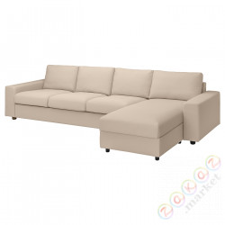 ⭐VIMLE⭐Чехол на диван4o сszezl, сширокийmi связаныokietnikami/Халларп бежевый⭐ИКЕА-59424177