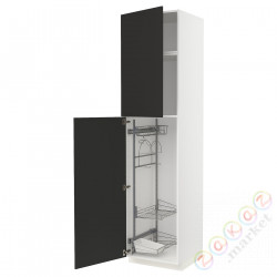 ⭐METOD⭐Высокий шкаф/домашний интерьер, белый/Nickebo матантрацит, 60x60x240 cm⭐ИКЕА-99498128