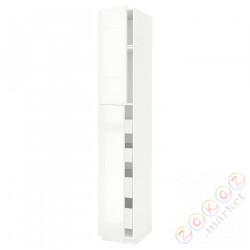 ⭐METOD / MAXIMERA⭐Шкаф, высота 2дверь/4лопата, белый/Рингхульт белый, 40x60x240 cm⭐ИКЕА-99466368