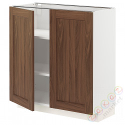 ⭐METOD⭐Кабинет stj/полки/2 дверь, белый Enköping/коричневый орех, 80x37 cm⭐ИКЕА-19475017