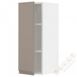 ⭐METOD⭐Навесной шкаф с полками, белый/Upplöv матciemnoбежевый, 30x80 cm⭐ИКЕА-59492623