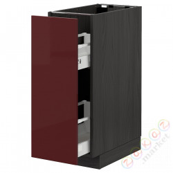 ⭐METOD / MAXIMERA⭐Кабинет ул./wysuwане wyposażenт.е.доб, черный калларп/темно-красно-коричневый блеск, 30x60 cm⭐ИКЕА-59327713