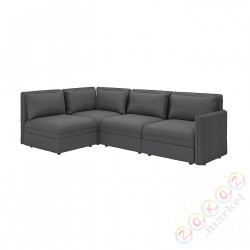 ⭐VALLENTUNA⭐Модульный угловой диван3 человекowa, с контейнером/Kelinge антрацит⭐ИКЕА-49396405