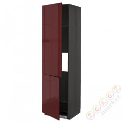 ⭐METOD⭐Шш н айс/проживающий 2Drz, черный калларп/темно-красно-коричневый блеск, 60x60x220 cm⭐ИКЕА-59328152