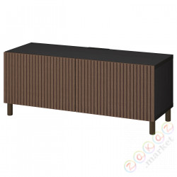 ⭐BESTA⭐Тумба под ТВ с дверь, Черно-коричневый Björköviken/Mejarp/коричневый bejcowана okleina dębowa, 120x42x48 cm⭐ИКЕА-59419901