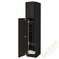 ⭐METOD⭐Высокий шкаф/домашний интерьер, черный/Кунгсбака антрацит, 40x60x200 cm⭐ИКЕА-19466008