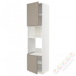 ⭐METOD⭐Шестой огромный/микрофон 2dr/половина, белый/Upplöv матciemnoбежевый, 60x60x240 cm⭐ИКЕА-19492187