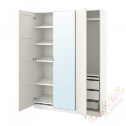 ⭐PAX / BERGSBO/AHEIM⭐Комбинация шкафов, белый/зеркало, 150x38x201 cm⭐ИКЕА-19336173