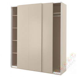 ⭐PAX / HASVIK⭐Комбинация шкафов, серо-бежевый/серо-бежевый, 200x66x236 cm⭐ИКЕА-89568193