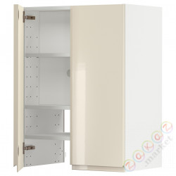 ⭐METOD⭐Шкаф okaнадa сполка/Drzс упражнениями, белый/Voxtorpглянцевый светло-бежевый, 60x80 cm⭐ИКЕА-29504547