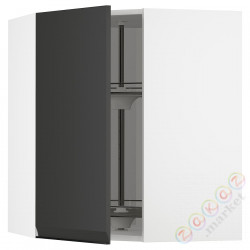 ⭐METOD⭐Шкаф навесной угловой с каруселью, белый/Upplöv матантрацит, 68x80 cm⭐ИКЕА-09493427