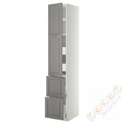 ⭐METOD / MAXIMERA⭐H пополам/4 шу/Drz/2 fr, белый/Bodbyn Серый, 40x60x220 cm⭐ИКЕА-19364745