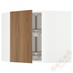 ⭐METOD⭐Шкаф навесной угловой с каруселью, белый/Tistorp подражаниеacja коричневыйowego орехa, 68x60 cm⭐ИКЕА-09519743