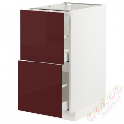 ⭐METOD / MAXIMERA⭐Sсstj 2fr/2в шу, белый Kallarp/темно-красно-коричневый блеск, 40x60 cm⭐ИКЕА-99327476