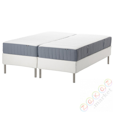 ⭐ESPEVAR/VALEVAG⭐Континентальная кровать, белый/жесткий/светло-голубой средней жесткости, 180x200 cm⭐ИКЕА-09490909