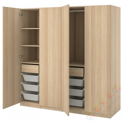 ⭐PAX / FORSAND⭐Комбинация шкафов, под беленый дуб/под беленый дуб, 200x60x201 cm⭐ИКЕА-29418719