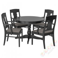 ⭐INGATORP / INGATORP⭐Таблица и 4 стулья, черный, 110/155 cm⭐ИКЕА-09252197