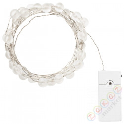 ⭐SNOYRA⭐Светодиодная гирлянда, 40 лампы, для интерьера/серебряная батарея⭐ИКЕА-10364759