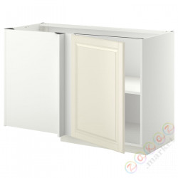 ⭐METOD⭐Угловой напольный шкаф с полкой, белый/Bodbyn сливочный, 128x68 cm⭐ИКЕА-49454457