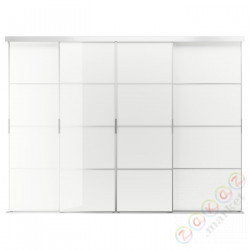 ⭐SKYTTA / FARVIK⭐Комбинация Drzв и передачаuwnych, алюминий/белый стакан, 326x240 cm⭐ИКЕА-39424041